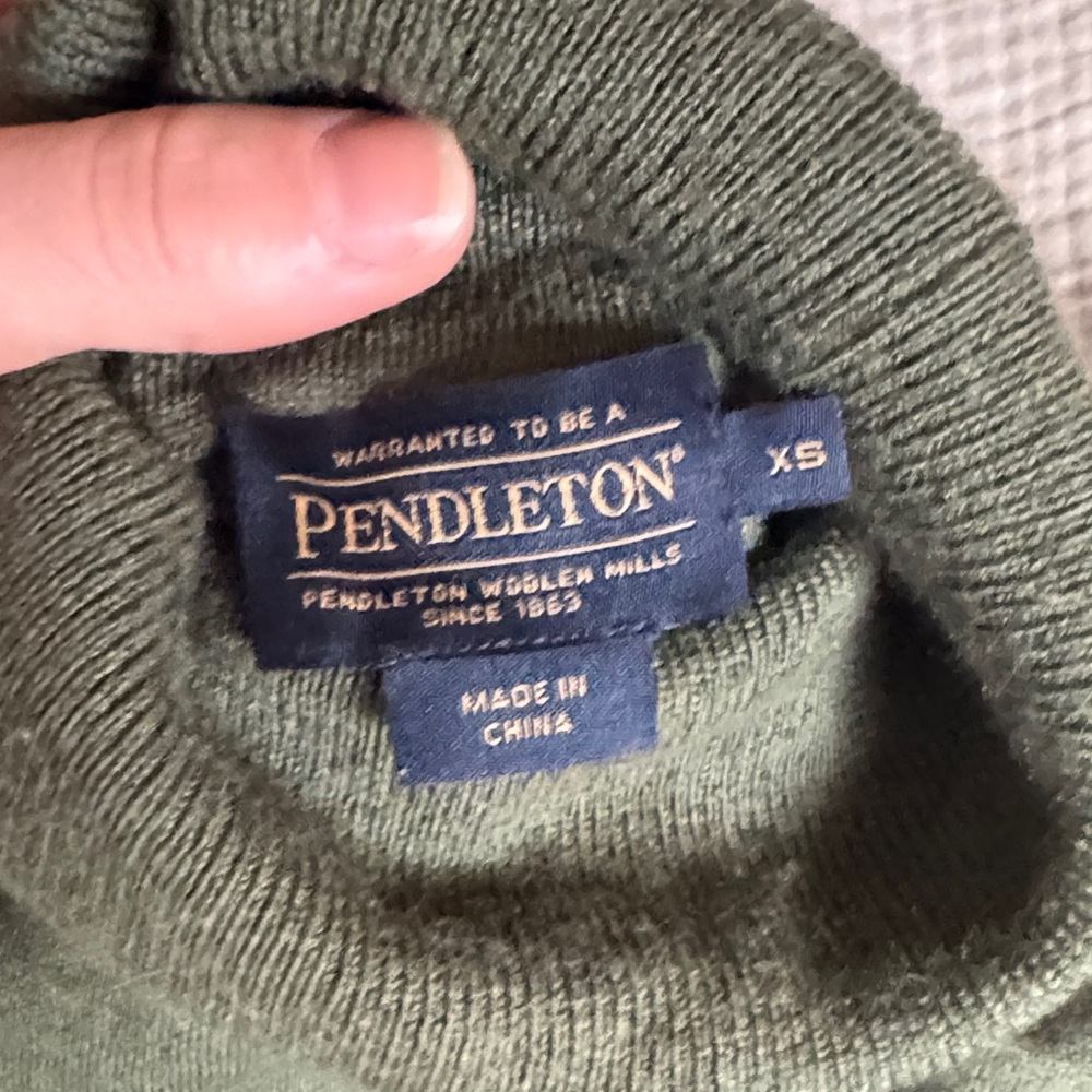 Pendleton Olive Green Turtleneck Sweater - Picture 2 of 3
